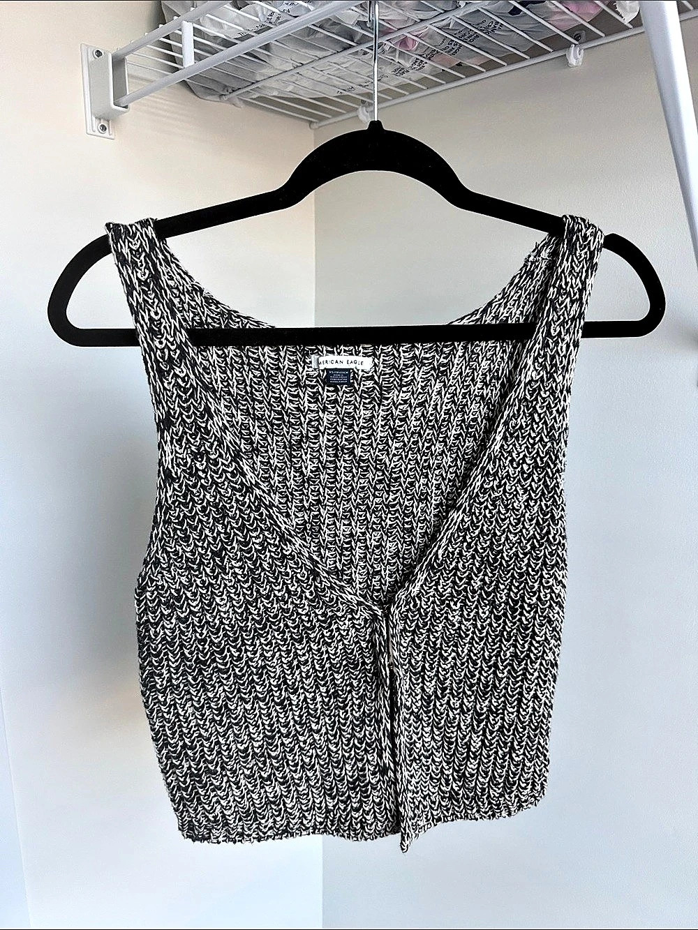 American Eagle Knit Tank Top Black & White Size XS